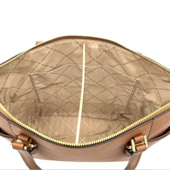 Michael Kors Large Charlotte Tote Bag & Double Zip Wallet Brown (NWT) - Picture 6 of 12